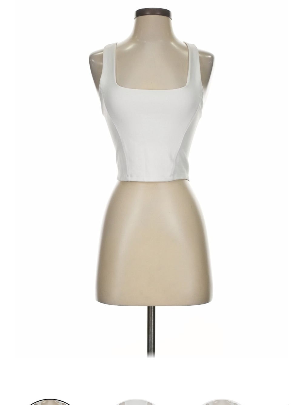 Sunday Best White Square Neck Cropped Camisole Small
